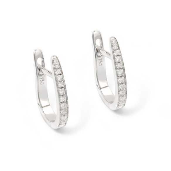 Diamond Hoop Earrings OVAL - Hoop Earrings