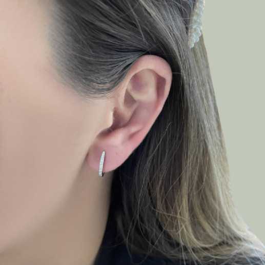 Pendientes Aro Diamantes Oval - pendientes de aro 2