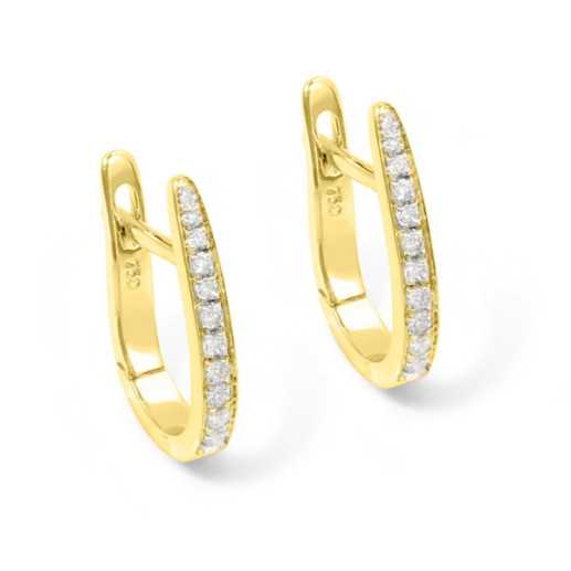 Pendientes Aro Diamantes Oval - pendientes de aro