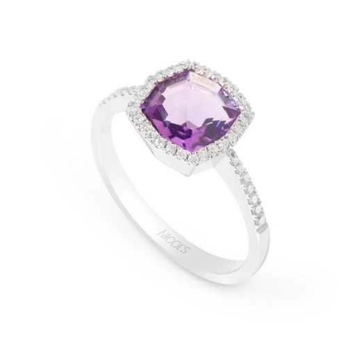 Diamond Ring COLORFULL - White Gold Modern Design Rigns