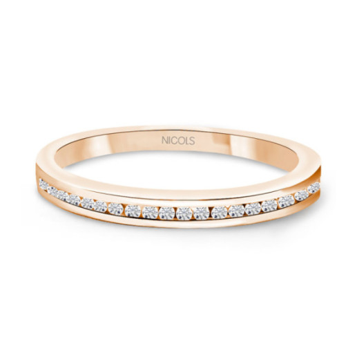 Anillo Diamantes Chloe 0.18 Oro Rosa - Alliances brillantes
