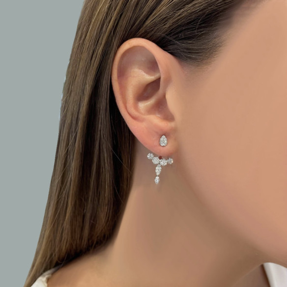 Orecchini con diamanti. Giubbotti auricolari - corto