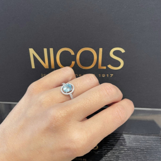 Anillo Oro Zircon Azul Sello Oval - Anillos Otras Piedras Preciosas 2