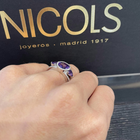 Diamantring Trapeze Amethysten - jahrestag