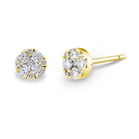 Diamant Ohrringe Gardenia 0.38 Dormilona Gelbgold - Ohrringe