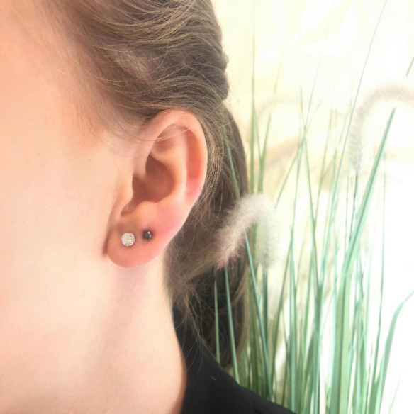 Diamant Ohrringe Gardenia 0.38 Dormilona Gelbgold - Ohrringe