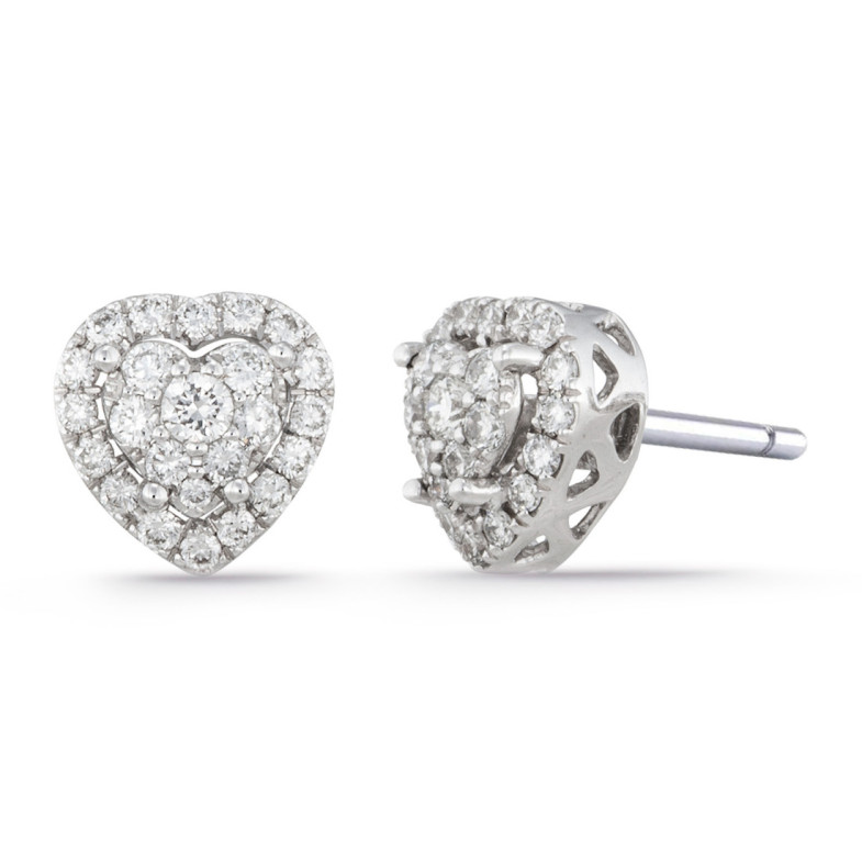 Diamond earrings LOVE HEART - Bride earrings