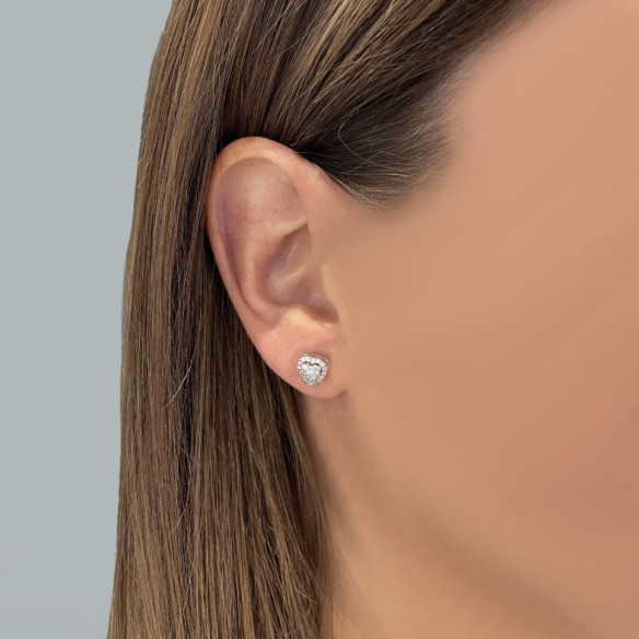 Diamond earrings LOVE HEART - Bride earrings