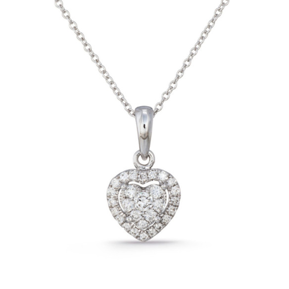 Anhänger Diamanten Roseton Herz - Diamantanhänger