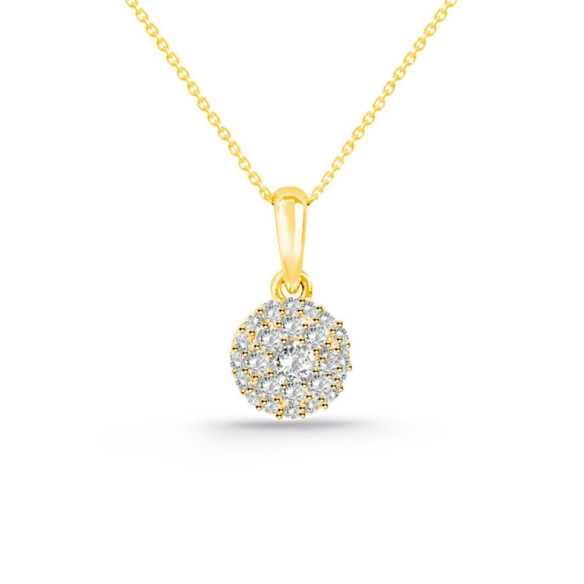 Colgante Diamantes Style 0.32 Oro Amarillo Pureza - Pingentes de diamantes