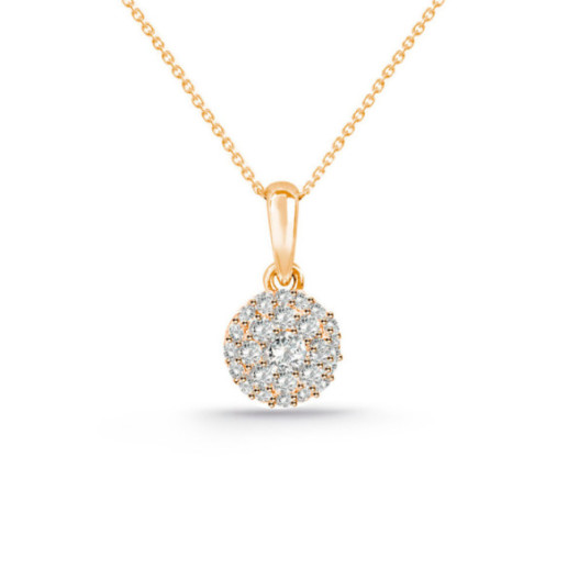 Colgante Diamantes Style 0.32 Oro Rosa Pureza - Pendenti di diamanti