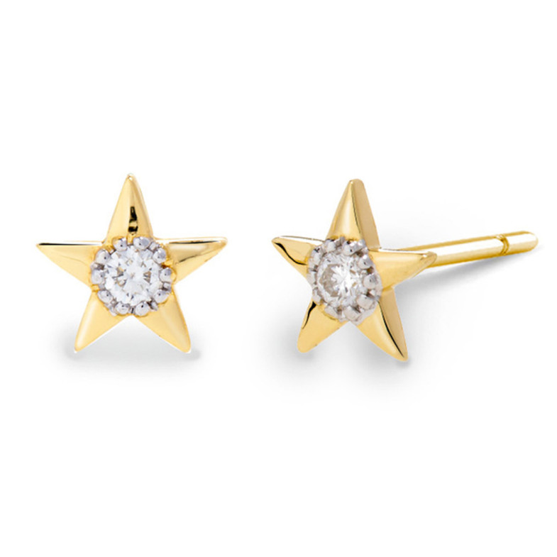 Promi-Stern-Ohrringe aus Weißgold - Taufe & Erstkommunion Schmuck