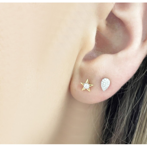 Pendientes Estrella Celebrity Oro Blanco - Baptême et premier bijou de communion 2