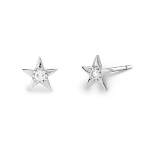 Pendientes Estrella Celebrity Oro Blanco - Bautismo y joyería de primera comunión