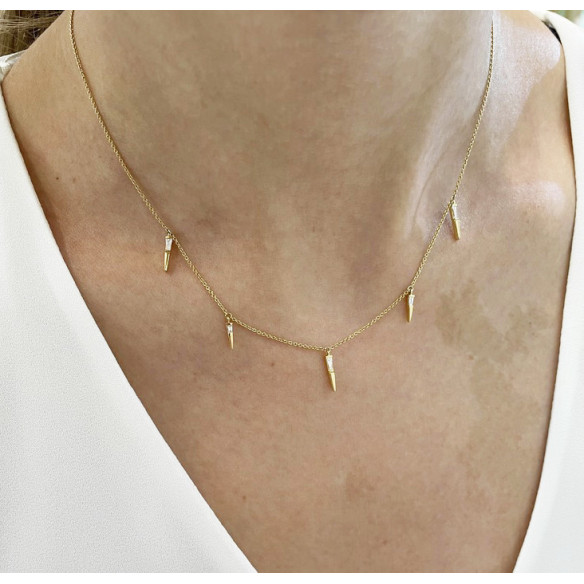 Goldhalskette mit Stacheln, Celebrity 108 - HALSKETTEN