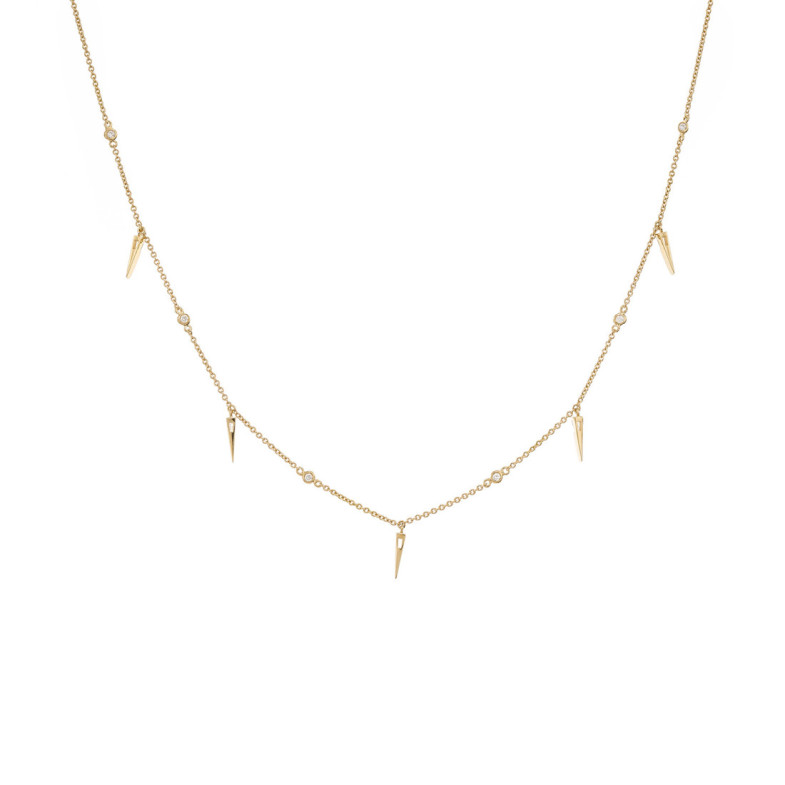 Goldhalskette mit Stacheln, Celebrity 108 - Diamant Halsketten
