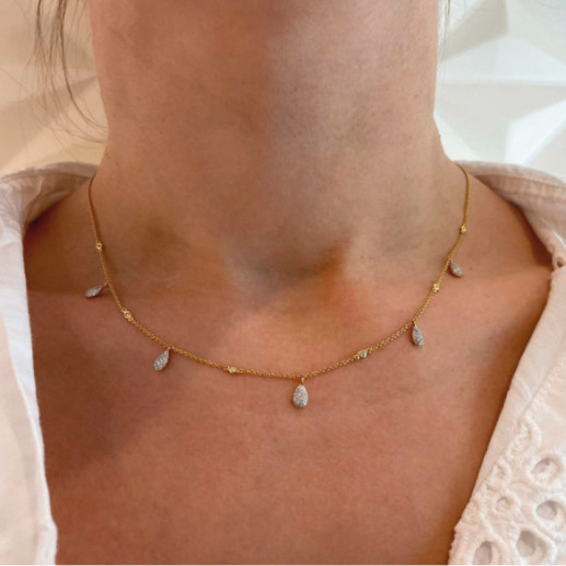 Collar Oro Gotas Celebrity 108 - Collares de Diamantes