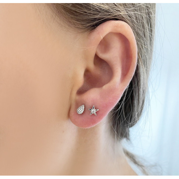 Pendientes Diamantes Gota Celebrity 0.08 - Bautismo y joyería de primera comunión