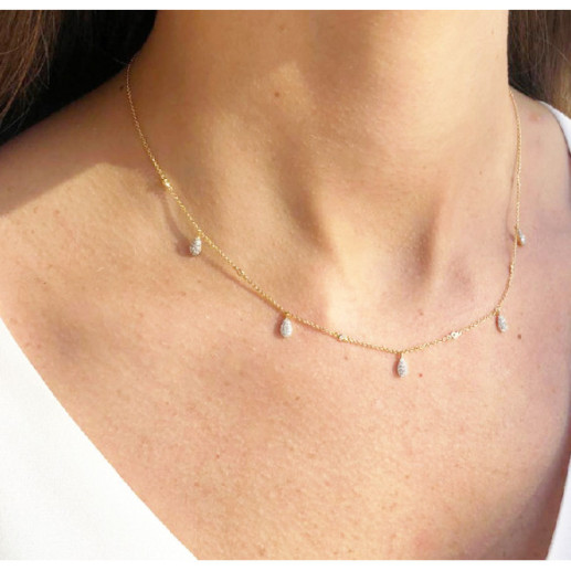 Collar Oro Gotas Celebrity 108 - Collares de Diamantes