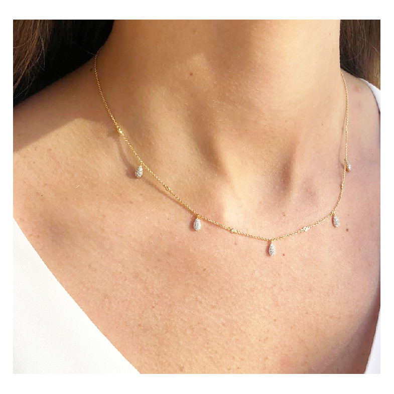 Collar Oro Gotas Celebrity 108 - Collares de Diamantes