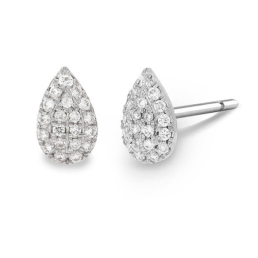 Celebrity Drop Diamond Earrings 0.08 White Gold - Baptism & First Communion Jewelry