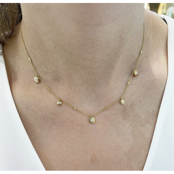 Collar Oro Chatones Celebrity 108 - Colliers diamant