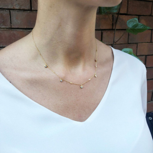 Gold necklace Chaton CELEBRITY 108 - Diamond Necklaces