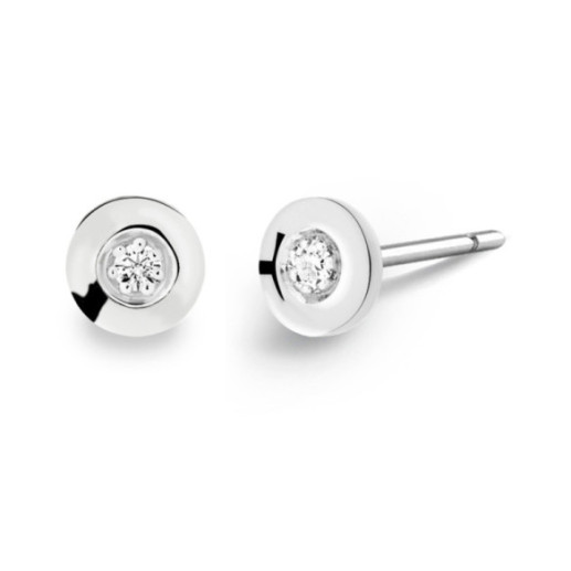 Ohrringe Diamanten Chaton Celebrity 0.08 Weißgold - Taufe & Erstkommunion Schmuck