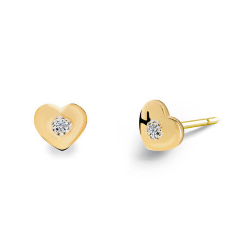 Promi-Herz-Ohrringe aus Gelbgold - Taufe & Erstkommunion Schmuck