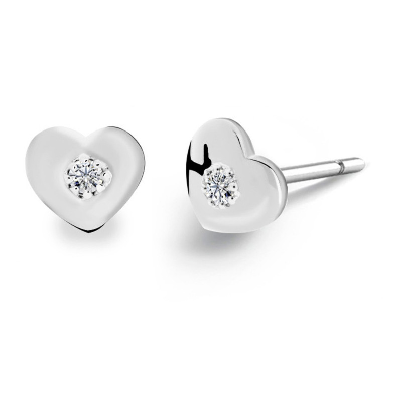 Orecchini Cuore Celebrity Oro Bianco - sleepy