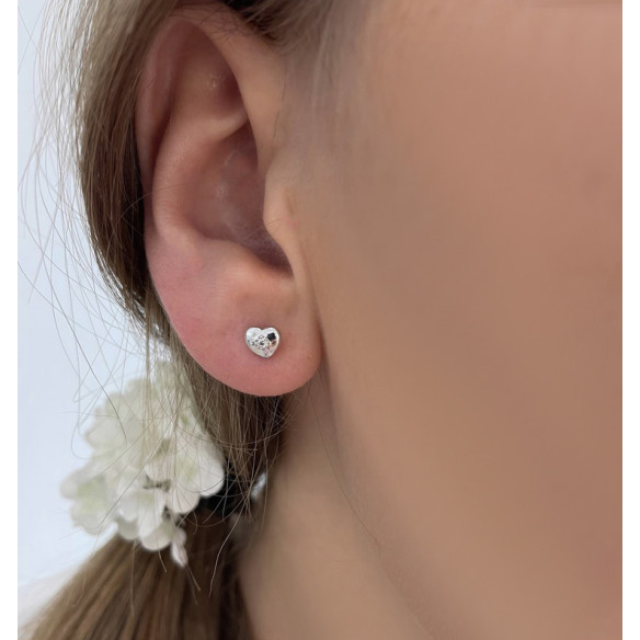 Pendientes Corazón Celebrity Oro Blanco - dortoirs