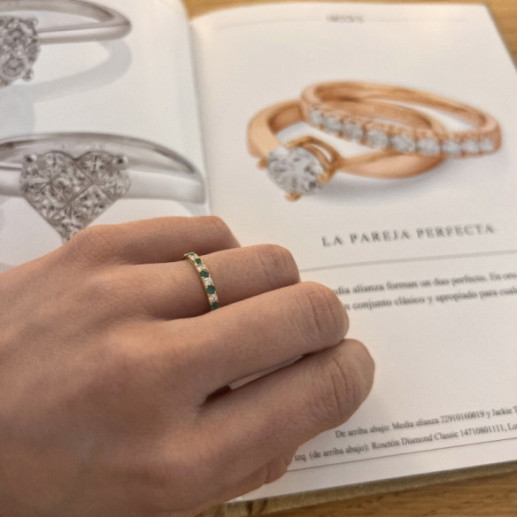 Anello di diamante di Azalea smeraldo - Smeraldo 2