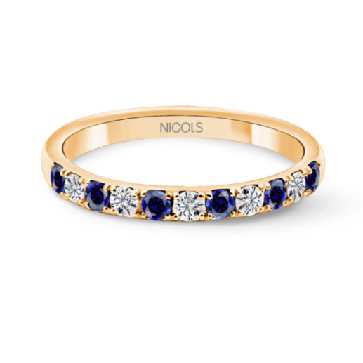 Anillo Diamantes Zafiro Azalea Oro Rosa - Anéis de safira