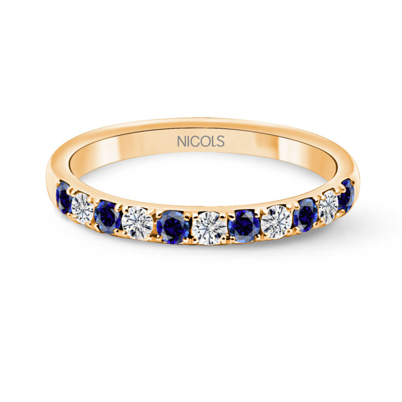 Anillo Diamantes Zafiro Azalea Oro Rosa - Anillos de Zafiro