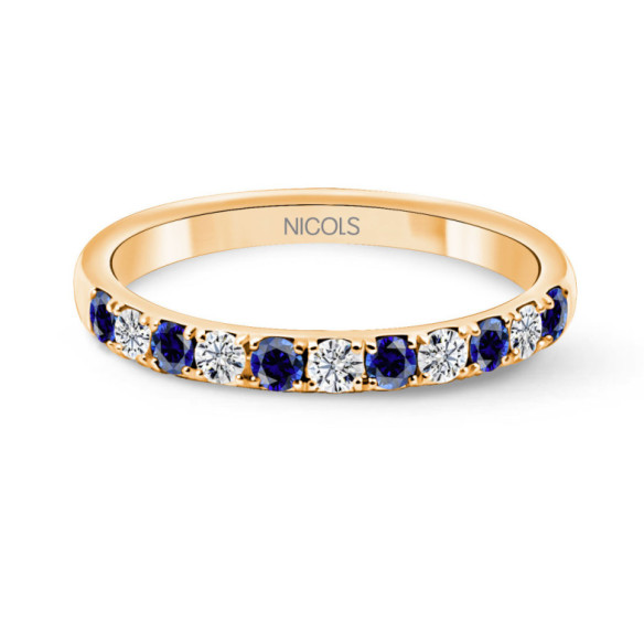 Anillo Diamantes Zafiro Azalea Oro Rosa - Saphiringe