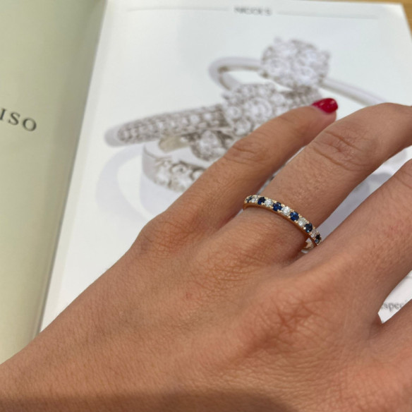 Anillo Diamantes Zafiro Azalea Oro Rosa - Saphiringe