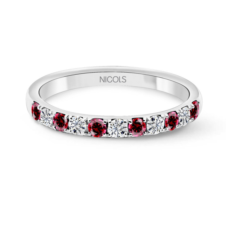 Ruby Azalea Diamond Ring White Gold - Ruby Rings