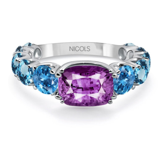 Anillo Amatista Topacio Rainbow Oro Blanco - Bagues Autres pierres précieuses
