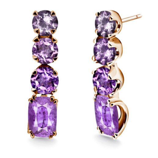 Pendientes Oro Amatista Rainbow - Pendientes Otras Piedras de Colores