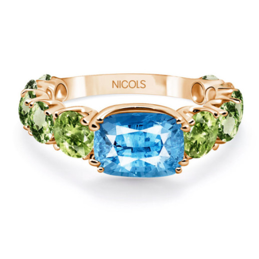 Anillo Topacio Peridoto Rainbow Oro Rosa - Anillos Otras Piedras Preciosas