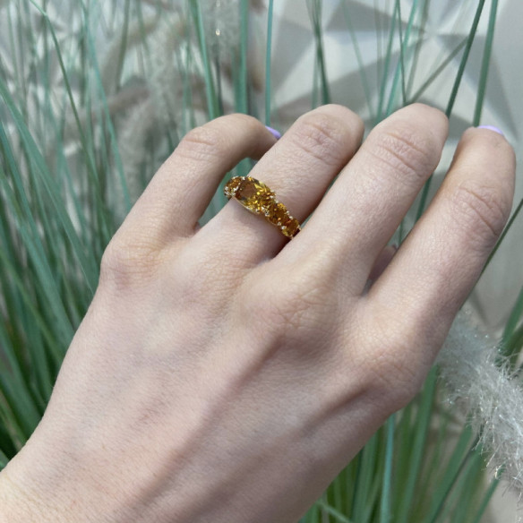 Anillo Citrino Rainbow Oro Amarillo - Anillos Otras Piedras Preciosas