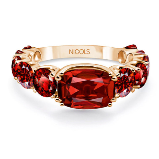 Anillo Granate Rainbow Oro Rosa - Anillos Otras Piedras Preciosas