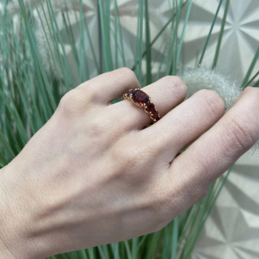 Anillo Granate Rainbow Oro Rosa - Anillos Otras Piedras Preciosas 2