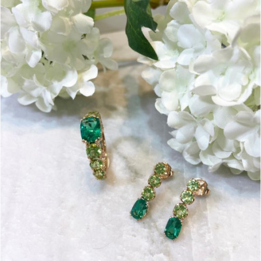 Grüner Quarz Ring Peridoto Regenbogen Gold Pink - Ringe andere Edelsteine 2