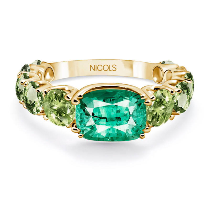 Anillo Cuarzo Verde Peridoto Rainbow - Bagues de fiançailles vertes
