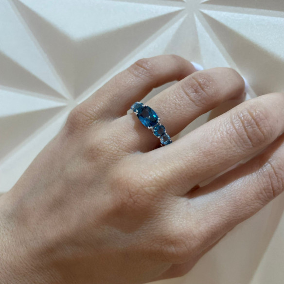 Anillo Oro Topacios Rainbow - Bagues Autres pierres précieuses