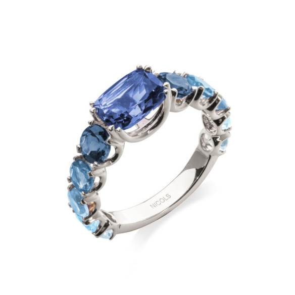 Anillo Oro Topacios Rainbow - Anillos Otras Piedras Preciosas
