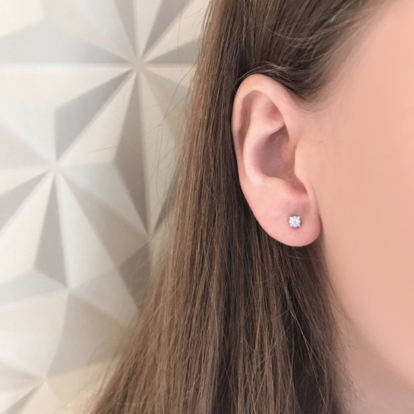 Pendientes Diamante Eloise Dormilonas 0.17 - Boucles d’oreilles