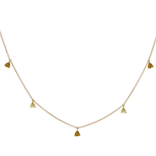 Necklace Pendants Citrine Stones and Lemon Quartz TRILLON - Necklaces Other Color Stones