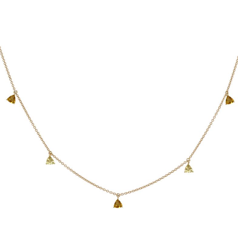 Necklace Pendants Citrine Stones and Lemon Quartz TRILLON - Necklaces Other Color Stones